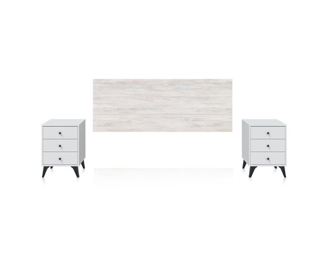 Dormitorio Iconic 160 Branco/cinza