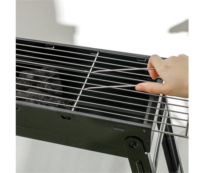 Barbecue a Carvão Metal Outsunny Preto