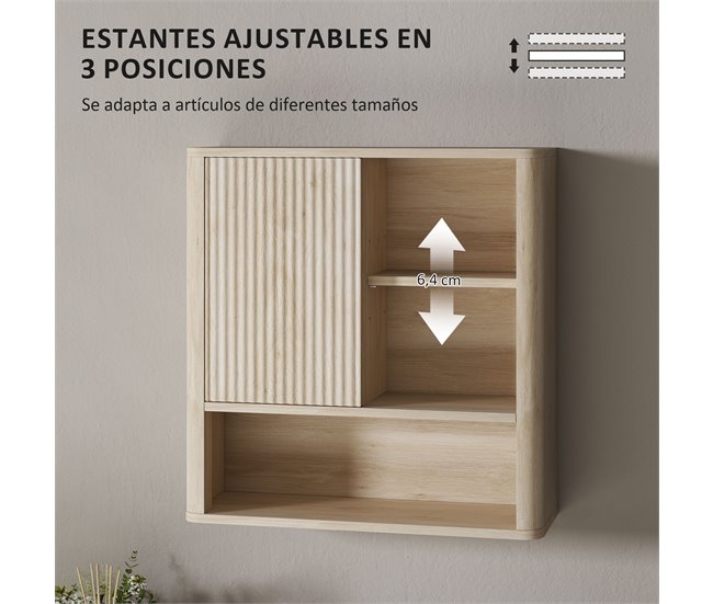 Armário de Parede Casa de Banho MDF HOMCOM, casa - casa de banho Castanho