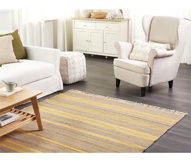 Beliani De tejido plano TALPUR 160x230 Amarelo
