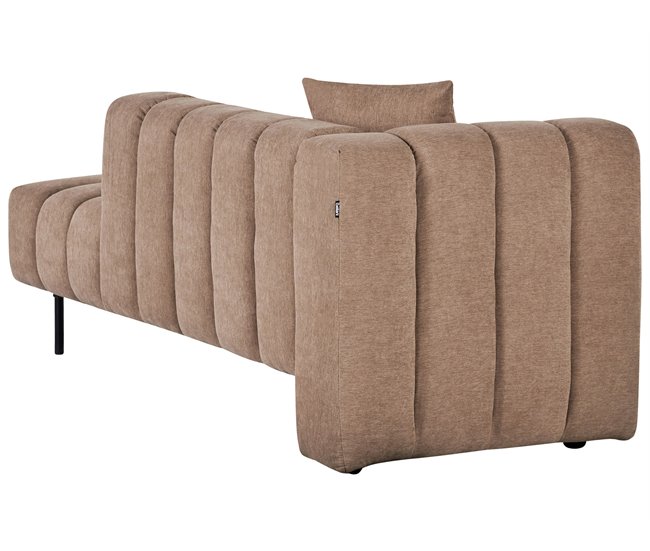 Beliani Chaise longue à esquerda Poliéster LANNILS Castanho Claro