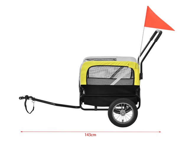 Atrelado para bicicletas para animais de estimação Azul/ Preto
