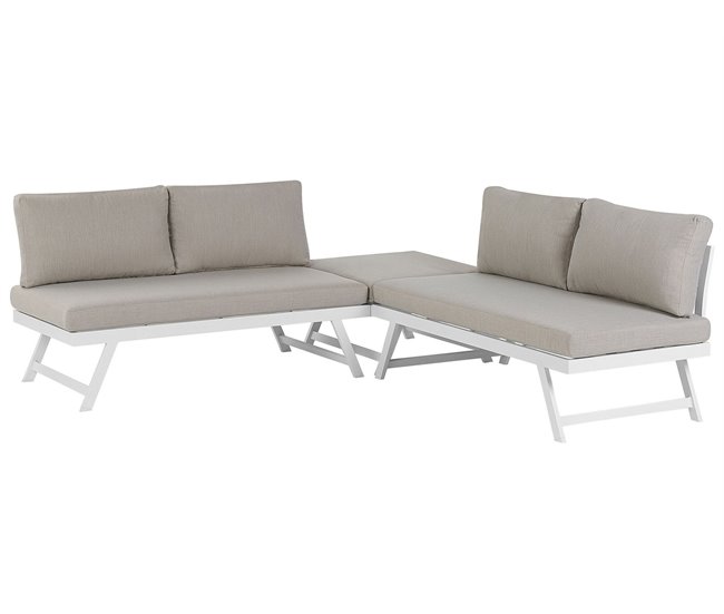 Beliani Conjunto lounge COCCORINO Cinza Escuro