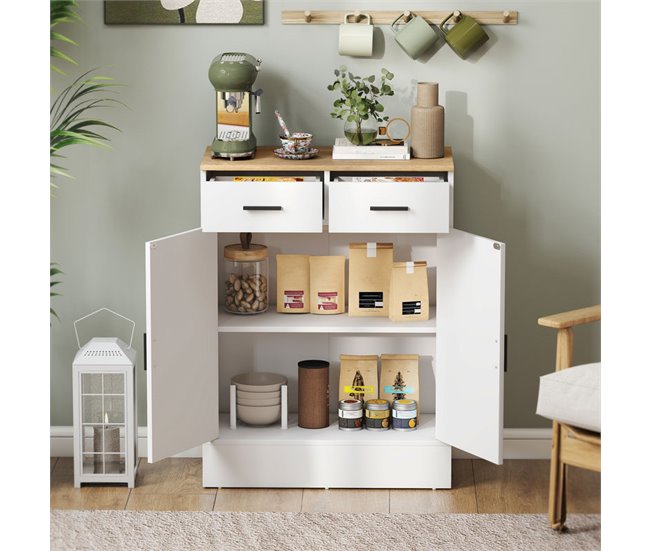 Aparador Melamina de Madeira HOMCOM Castanho