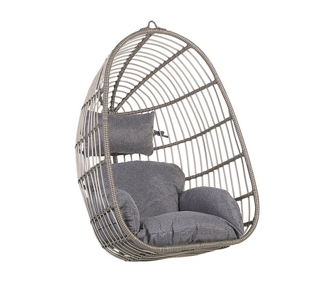 Beliani Sillón colgante CASOLI Cinza