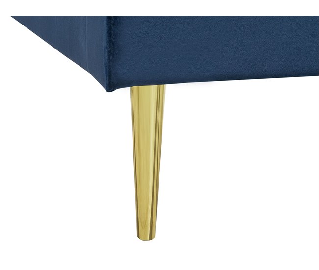 Beliani Cama com estrado Veludo MARVILLE 182x225 Areia