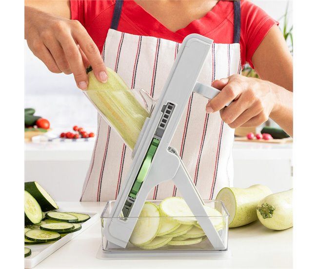 Mandolina Cortadora de Verduras Dobrável 5 em 1 Cinza