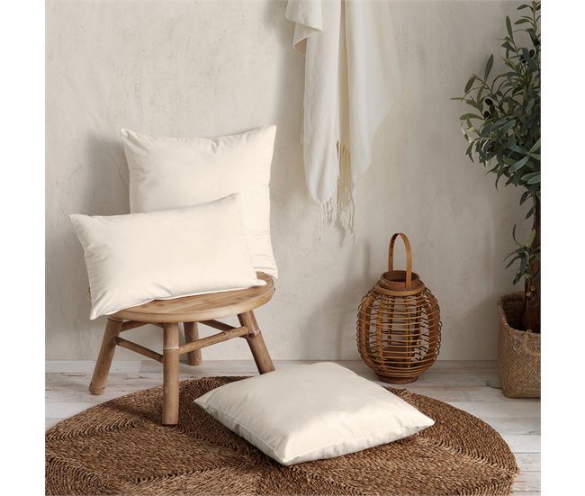 Almofada Nauru veludo Bege