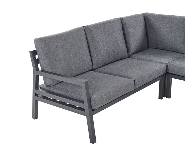 Beliani Conjunto lounge VIZZINI Cinza Escuro