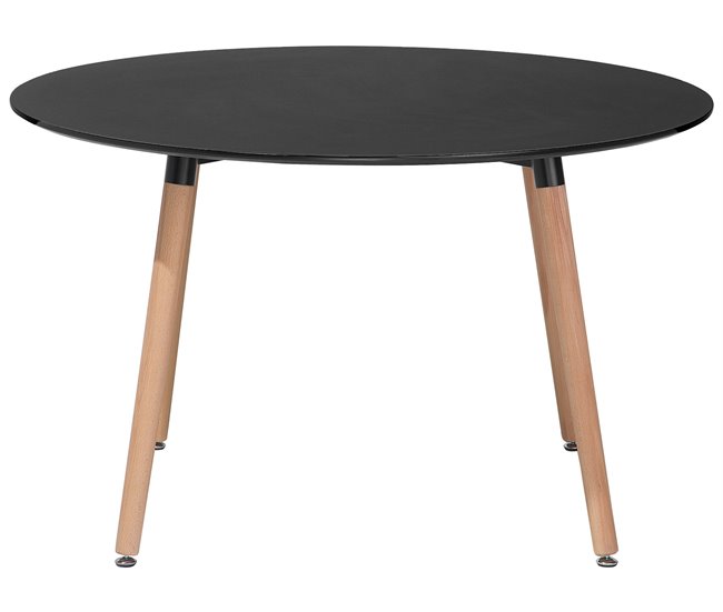 Beliani Mesa de jantar BOVIO 120x120 Preto