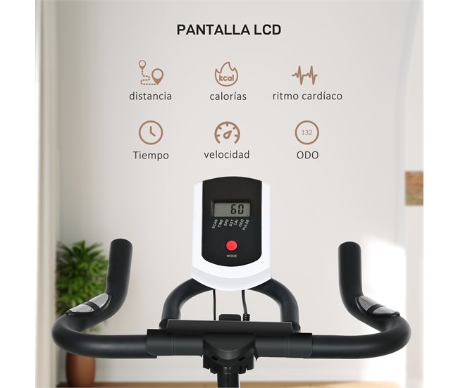 Bicicleta Estática Aço, PVC, ABS HOMCOM Laranja