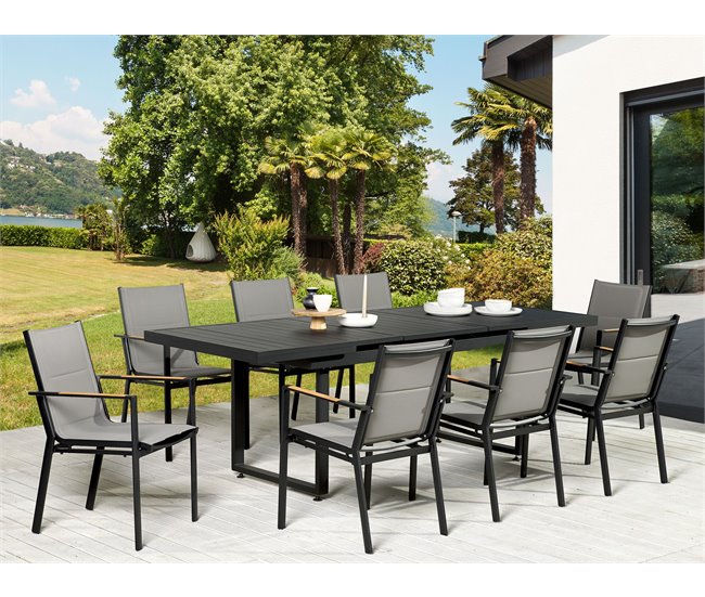 Beliani Conjunto de refeição VALCANETTO/BUSSETO Preto