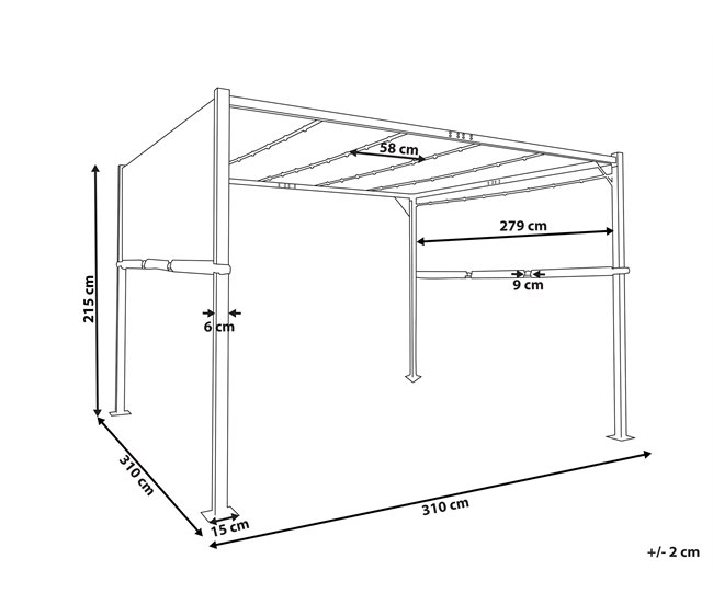 Beliani Pérgola de jardín PARGA 310x310 Bege