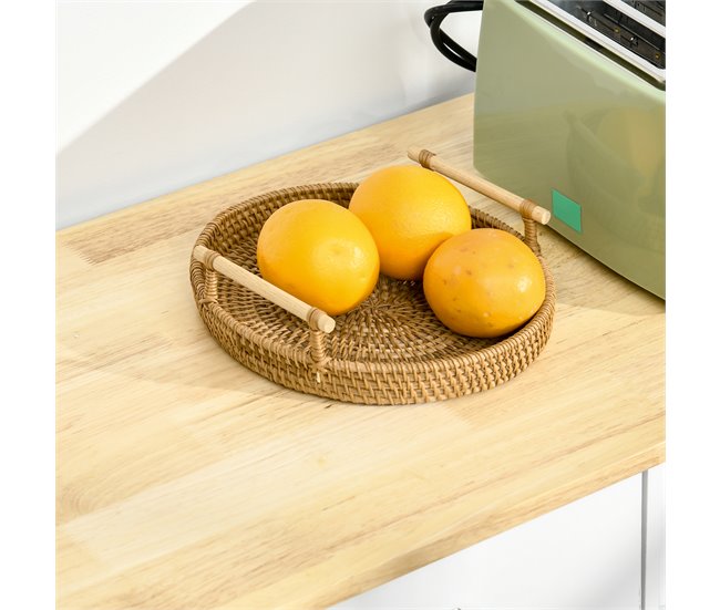 Aparador de Cozinha MDF e Madeira de Borracha HOMCOM 101 Branco
