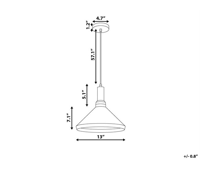 Beliani Candeeiro de tecto LIARD Branco