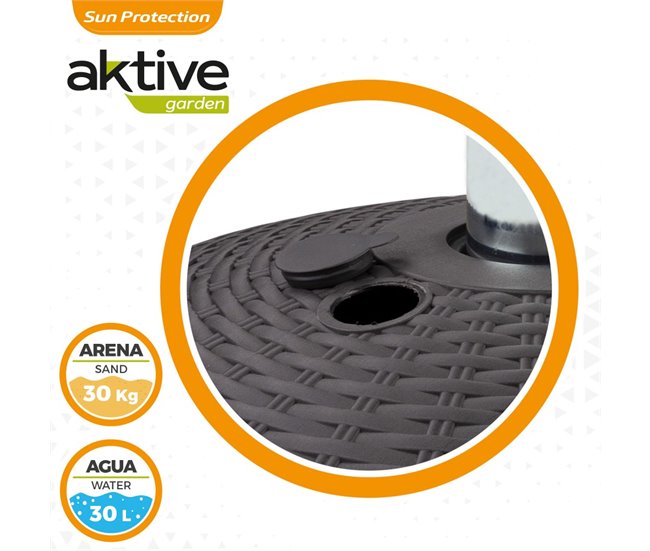 Base para guarda-sol circular Aktive antracite 41-51 mm Cinza