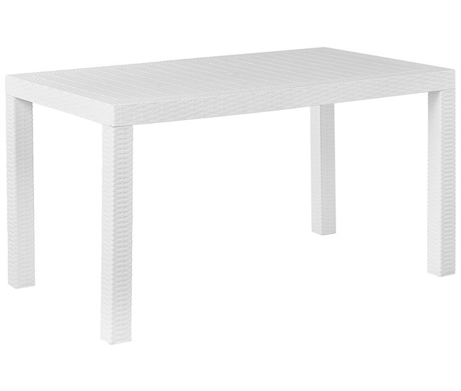 Beliani Mesa de jardim FOSSANO 80x140 Branco