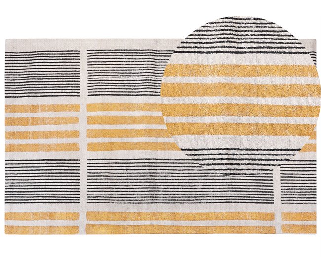 Beliani De tejido plano KATRA 140x200 Amarelo