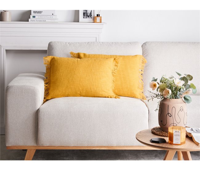Beliani Almofada decorativa MABA Amarelo