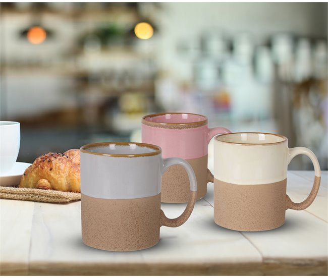 Mugs sortidos ANELO 380cc marca LA MEDITERRÁNEA Castanho