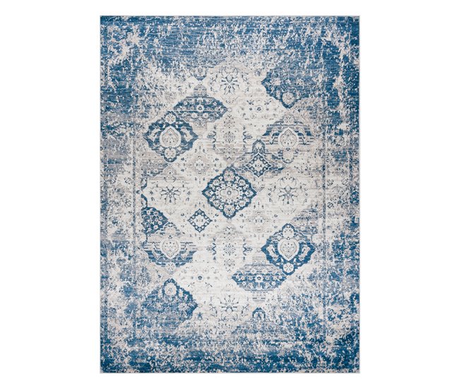 ANDRE 1819C Tapete Roseta vintage antiderrapante 160x220 Azul