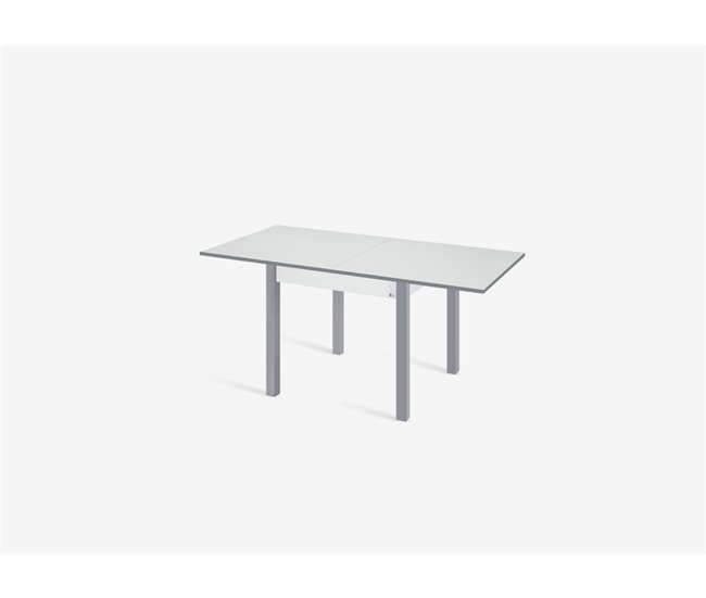 Mesa de cozinha extensível B-BOOK 80(160)x80cm Branco/cinza