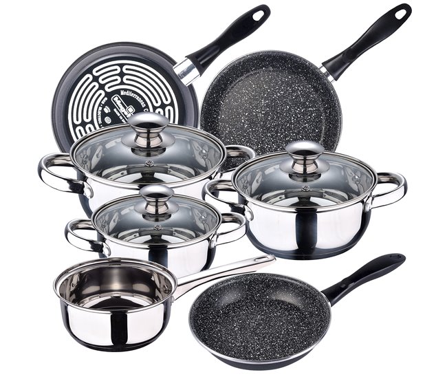 Bateria de cozinha de 7 peças Cromada