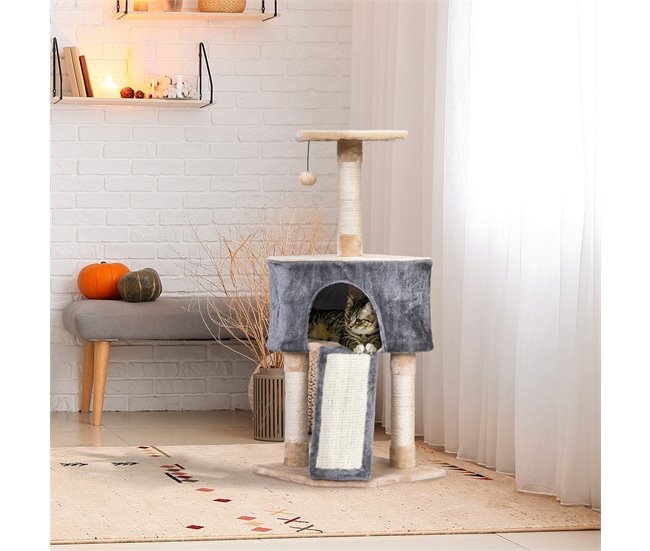 Arranhador para Gatos Aglomerado e Sisal PawHut Marfim