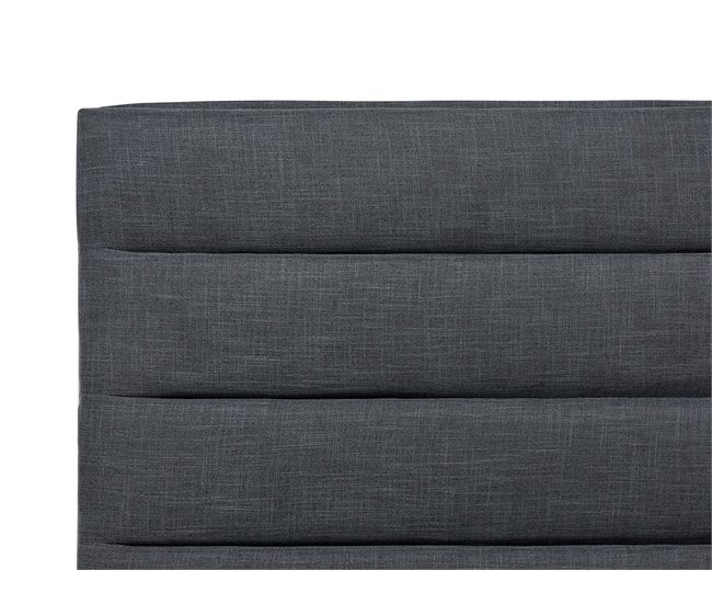 Beliani Cama com estrado Poliéster VALBONNE 216x191 Cinza Escuro