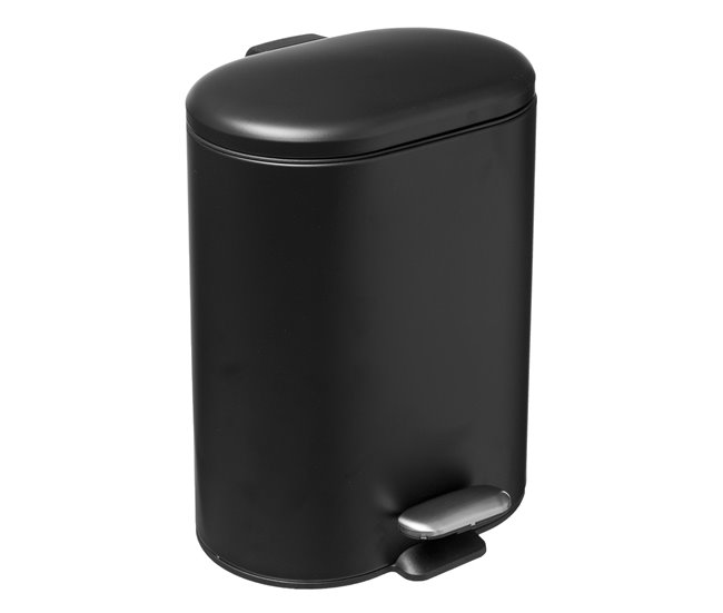 WELL HOME - Balde de pedal Siliflex em aço inoxidável Preto