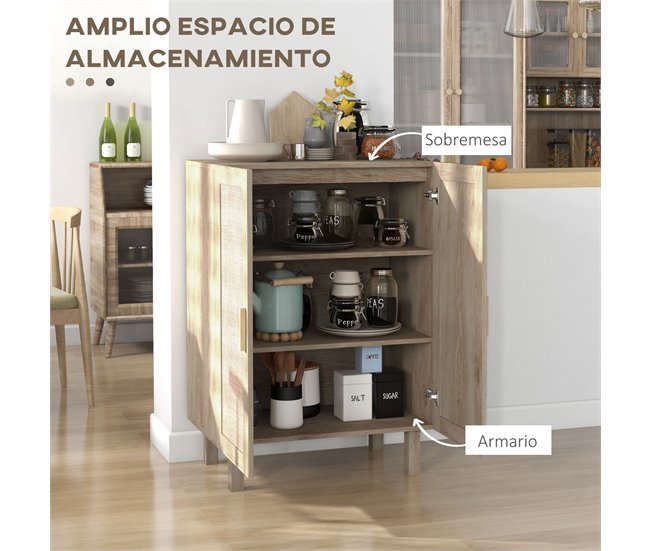 Aparador de Sala de Estar Melamina de Madeira HOMCOM Castanho