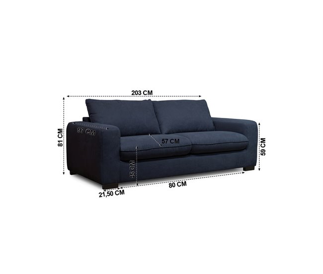 Sofá cama SWEET com abertura italiana Azul