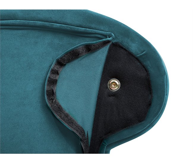 Beliani Chaise longue versão à direita Veludo NIMES Azul/ Verde