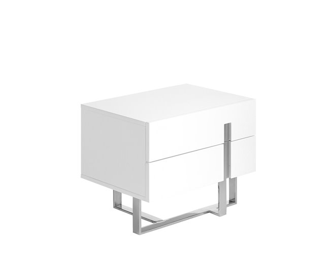 ANGEL CERDA Mesa de cabeceira branca e em aço Branco