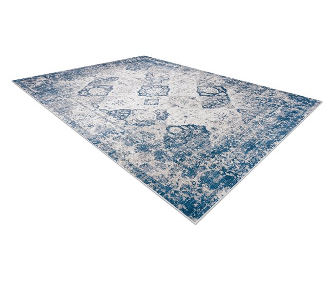 ANDRE 1819C Tapete Roseta vintage antiderrapante 160x220 Azul