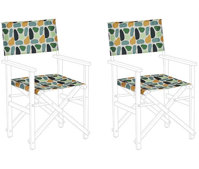 Beliani Cobertura para cadeira de jardim CINE 52x45 Azul/ Verde