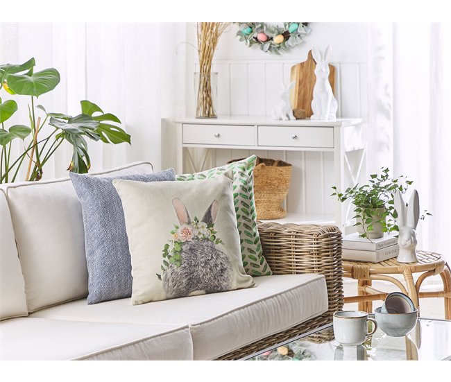 Beliani Almofada decorativa FATSIA Cinza Escuro