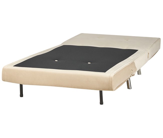 Beliani Sofá-cama Veludo FARRIS Areia