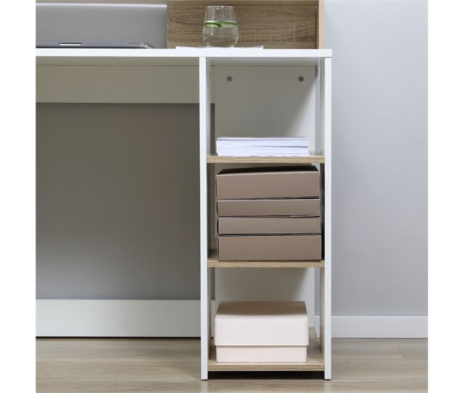 Secretária MDF HOMCOM, escritório - secretárias 137x55 Amarelo