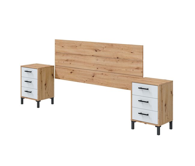 Pacote de móveis para quarto lúmina (cabeceira, cômoda, guarda-roupa)