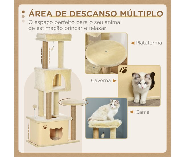 Árvore Arranhador para Gatos Bege