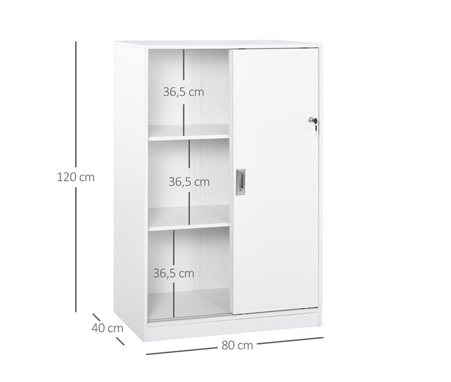 Armário de arquivo Painel de partículas E1 HOMCOM Branco