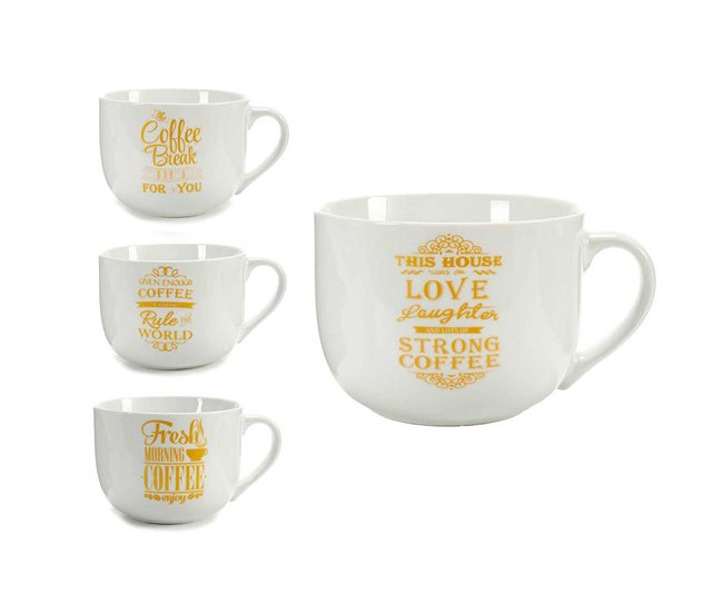 Caneca de café com alça 4 sortidas da coleção VESSIA Dourado