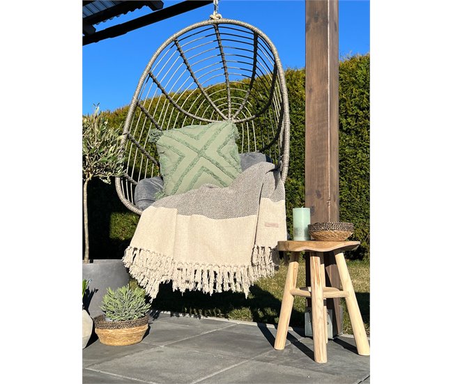 Beliani Sillón colgante CASOLI Cinza