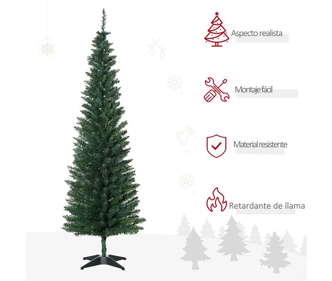 Árvore de Natal PVC, metal e plástico HOMCOM, casa - natal Verde