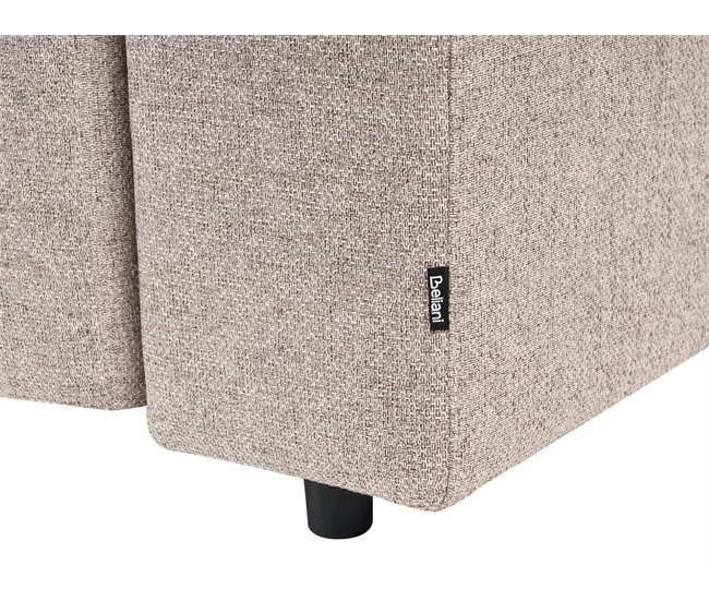 Beliani Chaise longue Poliéster INNVIK Castanho Claro