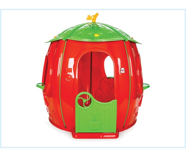 Casa de brincar plástica em forma de morango HOUSE WITH SLIDE Vermelho