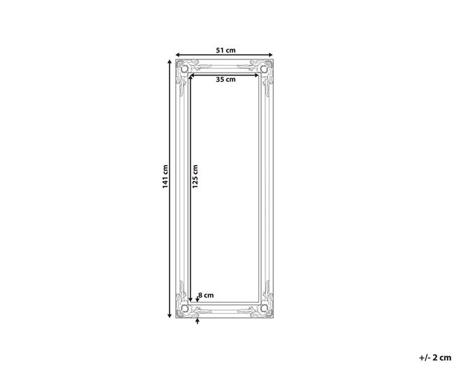 Beliani Espelho BELLAC 51x4 Cinza