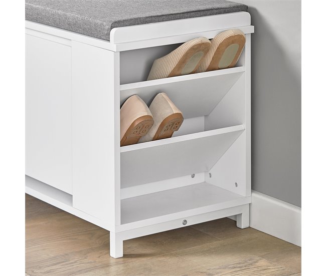 Banco para sapatos com 1 aba FSR105-W SoBuy Branco