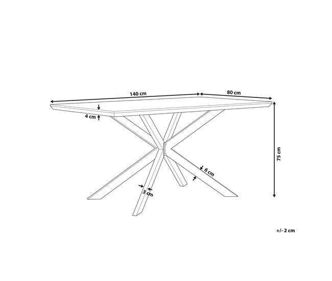 Beliani Mesa de jantar SPECTRA 80x140 Castanho Claro